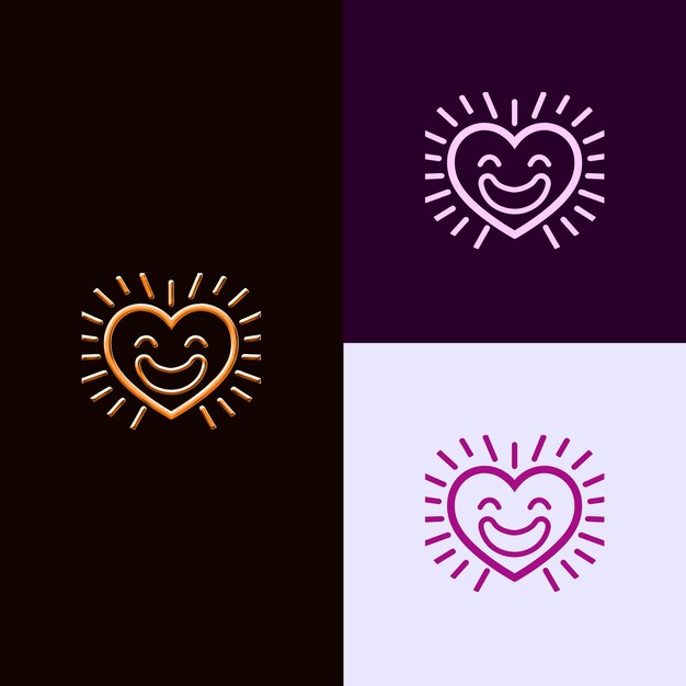 El logotipo del premio de experiencia del cliente con una sonrisa y un corazón presenta diseños vectoriales creativos y únicos
