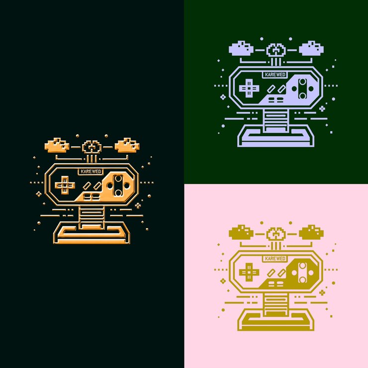 PSD logotipo del premio de juego de arcade con un joystick y un pixel art para d diseños vectoriales creativos y únicos