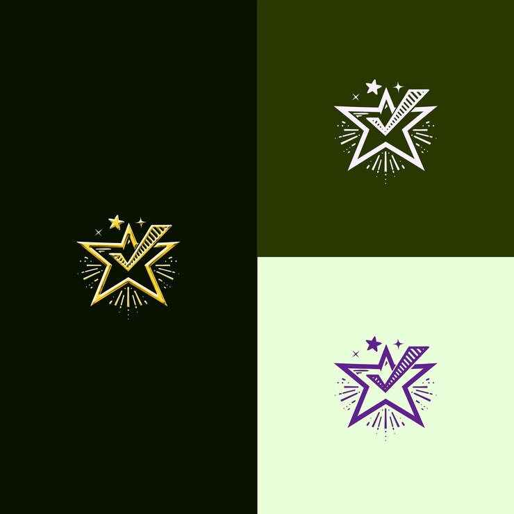 PSD logotipo del premio a la mejor práctica con una marca de comprobación y una estrella utilizi diseños vectoriales creativos y únicos