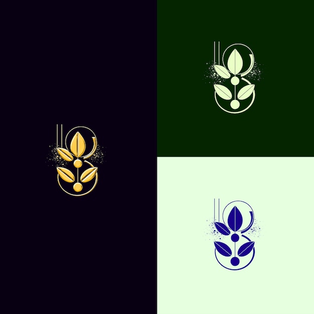 Logotipo del premio profesional de empresas sostenibles con una hoja y diseños vectoriales creativos y únicos