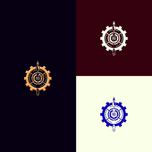 Logotipo del Premio Serious Game con un objetivo y un engranaje para decorar diseños vectoriales creativos y únicos