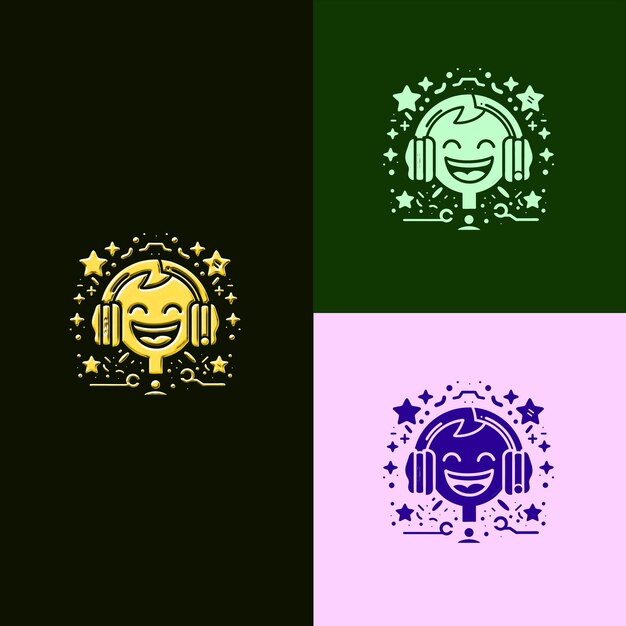 El logotipo del premio de servicio al cliente con una sonrisa y una cabeza Diseños vectoriales creativos y únicos