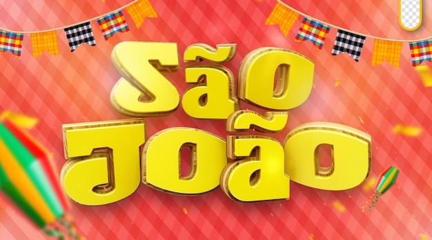 logotipo promocional ofertas 3d de sao joao arraia festa junina no brasil mídias sociais