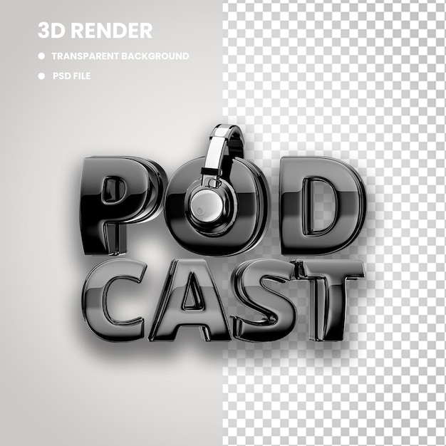 El logotipo de PSD 3d pod cast es transparente