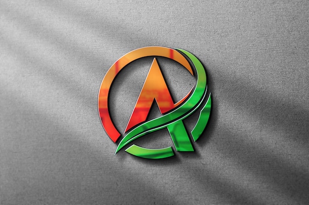 Logotipo PSD Mockup Colorido