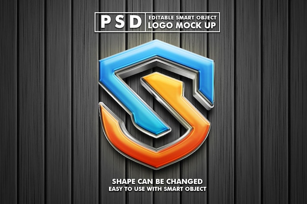 PSD logotipo realista 3d maqueta psd premium