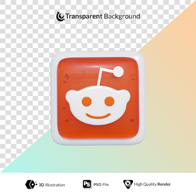 Logotipo de Reddit Icono de redes sociales Ilustración 3D