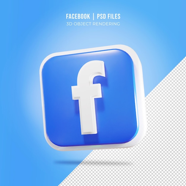 El logotipo de las redes sociales de Facebook en 3D