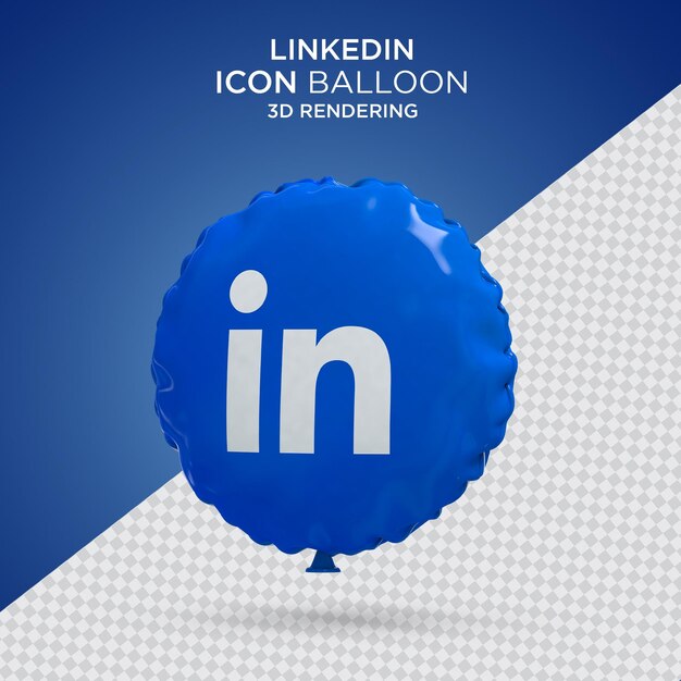 PSD logotipo de redes sociales en globo linkedin renderizado 3d psd premium