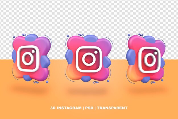 Logotipo redes sociales instagram 3d