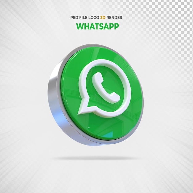 Logotipo de redes sociales de whatsapp 3d render