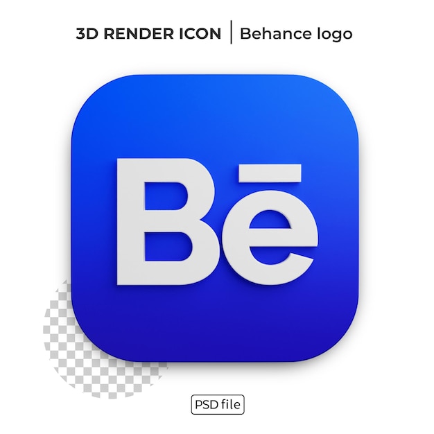 PSD logotipo de renderizado 3d de behance