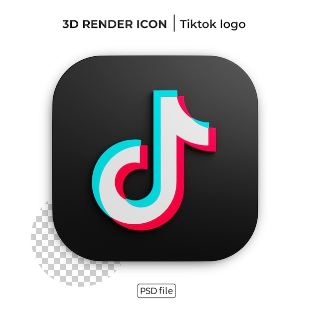 Logotipo de renderizado 3d de tiktok