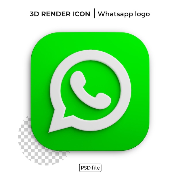 Logotipo de renderizado 3d de whatsapp