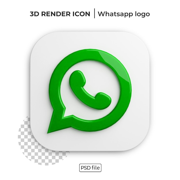 PSD logotipo de renderizado 3d de whatsapp