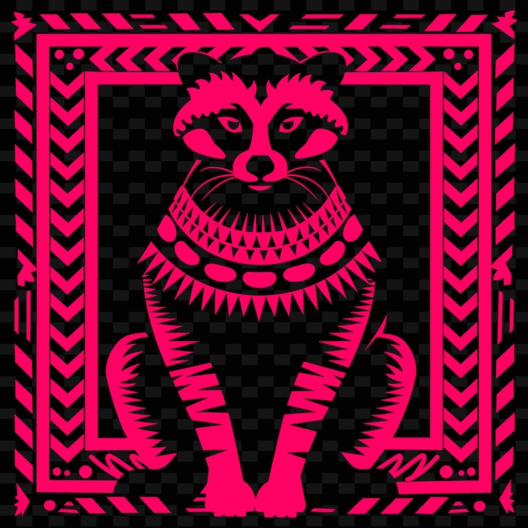 PSD un logotipo rosa y negro con un gato en el medio