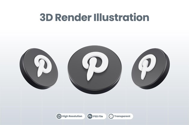 Logotipo de la ruta del icono de las redes sociales render 3d aislado