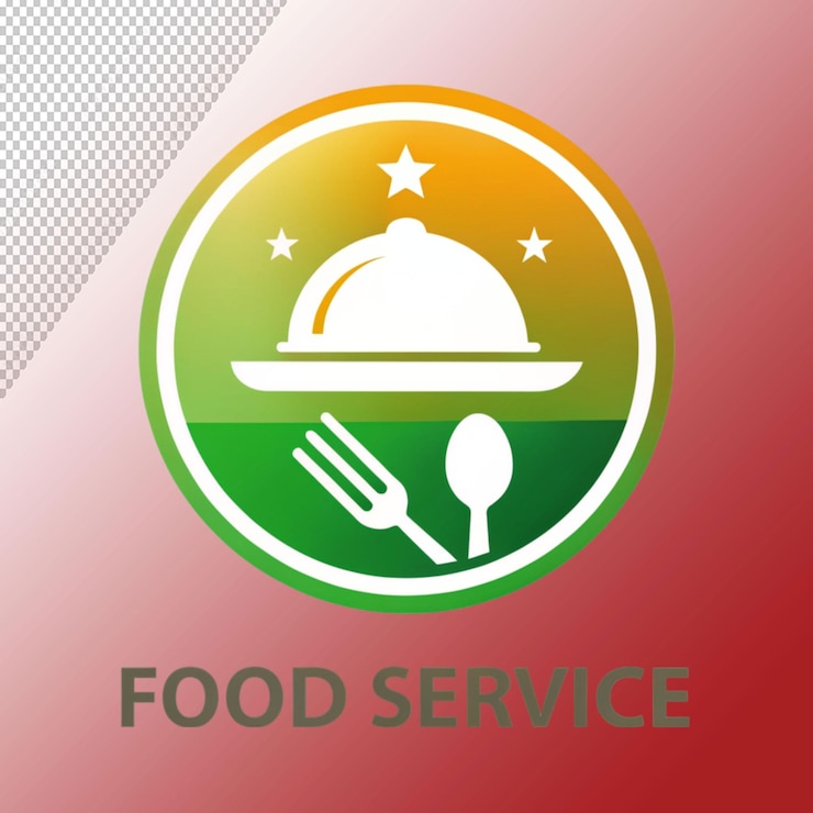 PSD el logotipo del servicio de alimentación el ícono del servicio de alimentos en un fondo transparente