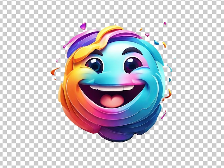 PSD el logotipo simple y vívido del emoji feliz
