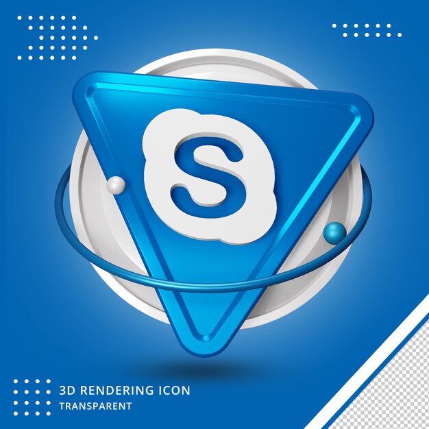Logotipo de skype brillante aislado diseño 3d