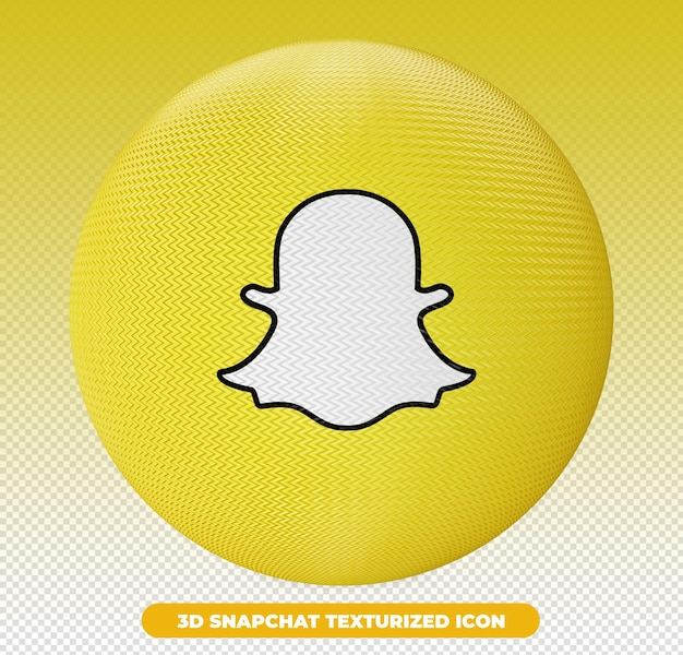 Logotipo de snapchat en 3d para composiciones y campañas en redes sociales.