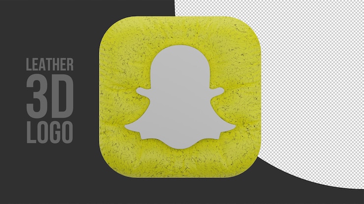 PSD logotipo de snapchat 3d inflado con textura de cuero realista