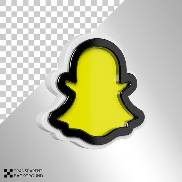 Logotipo de Snapchat 3D sobre fondo transparente