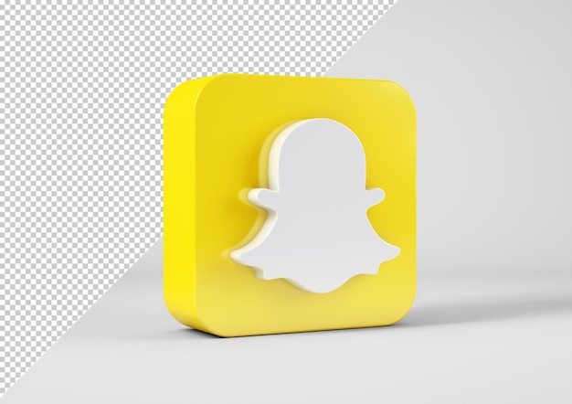 Logotipo de Snapchat en renderizado 3d