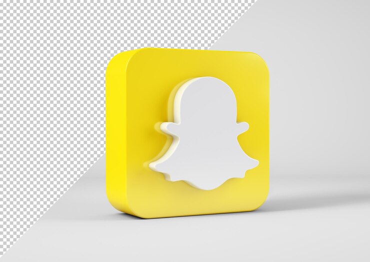 PSD logotipo de snapchat en renderizado 3d