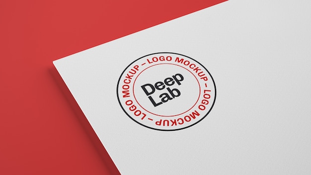 Logotipo sobre papel blanco con psd de maqueta editable