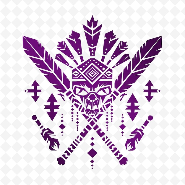 PSD el logotipo de la sociedad de conquistadores tribales fieres con tomahawks y b diseños vectoriales tribales creativos