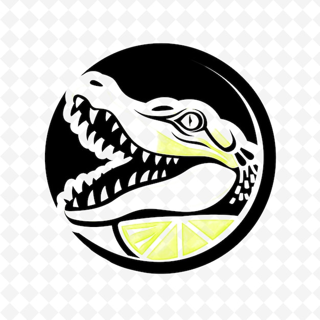 Logotipo de soda de lima con una lima y un cocodrilo de la selva Diseños pictóricos de bebidas inspiradas en PNG tropicales