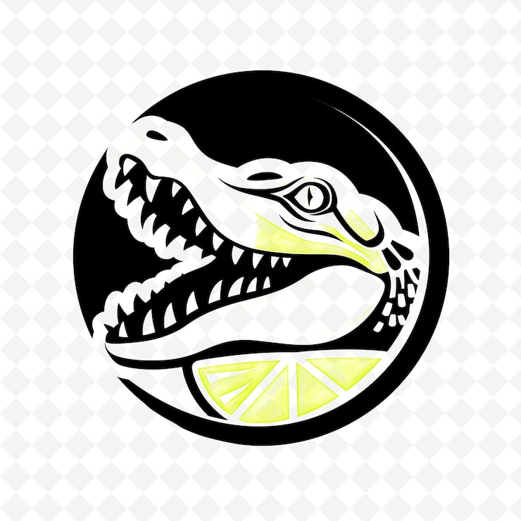 PSD logotipo de soda de lima con una lima y un cocodrilo de la selva diseños pictóricos de bebidas inspiradas en png tropicales