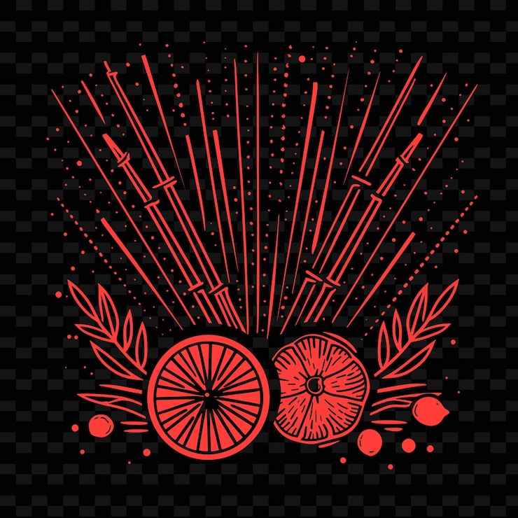 PSD logotipo del tallo de hierba de limón con explosión de sol decorativa y colecciones de diseño vectorial de hierbas naturales ci