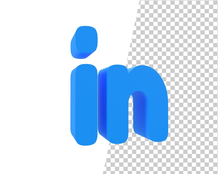 PSD logotipo de texto 3d de redes sociales vinculadas