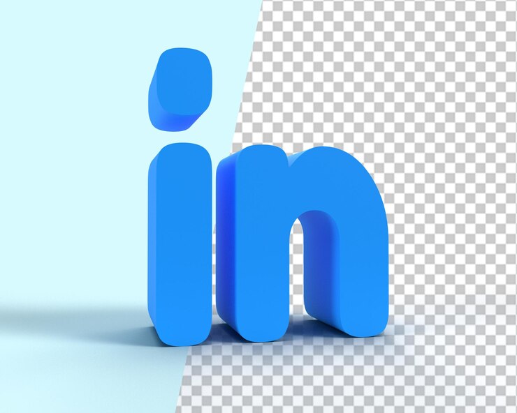 PSD logotipo de texto 3d de redes sociales vinculadas