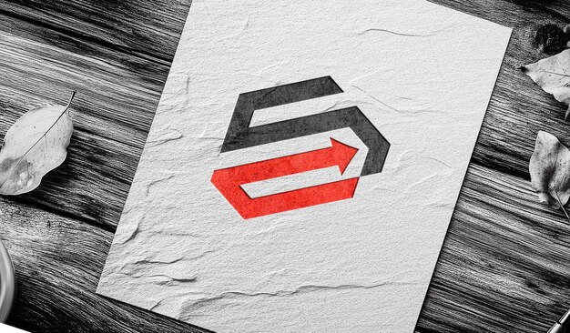 Logotipo con textura en maqueta de logotipo en papel blanco
