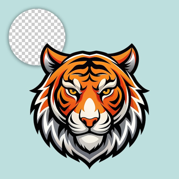 El logotipo del tigre en un fondo transparente