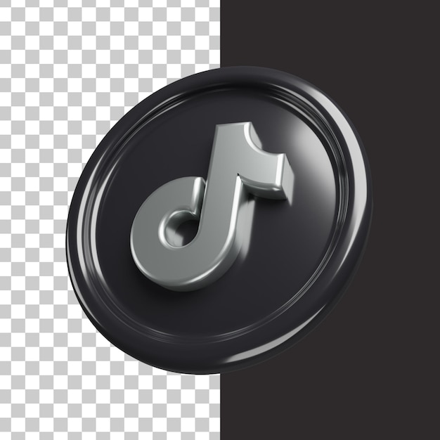 PSD logotipo de tiktok 3d