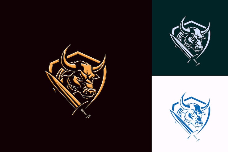 PSD un logotipo con un toro y un letrero que dice " cuernos "