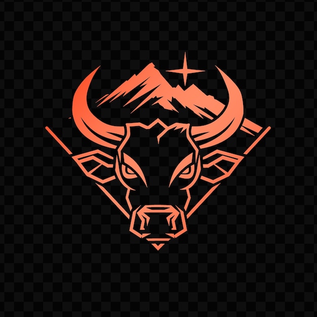 PSD el logotipo de un toro con una montaña en la espalda