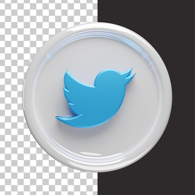 Logotipo de twitter 3d