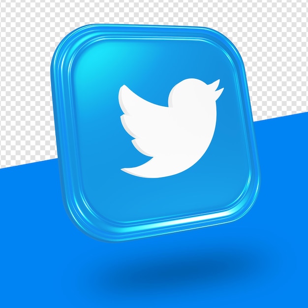 logotipo de twitter aislado representación 3d