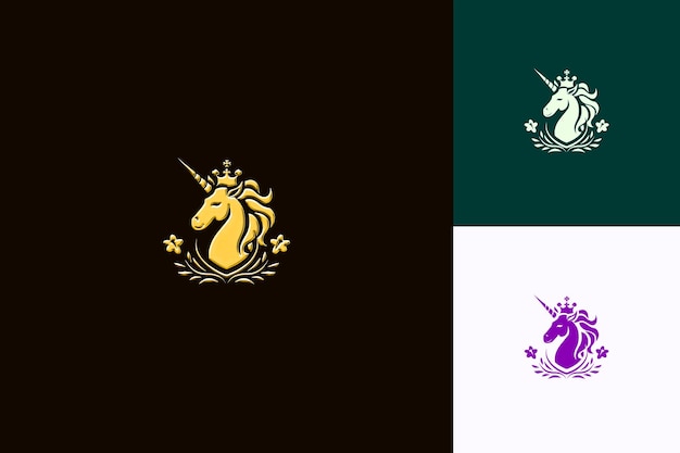 un logotipo para un unicornio y un unicorneo