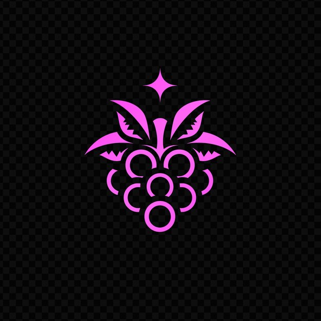 PSD un logotipo de uva rosa con una flor en él