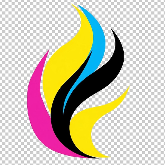 El logotipo vectorial de color cian negro, magenta y amarillo sobre un fondo transparente
