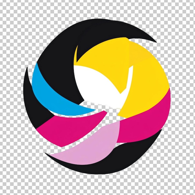 El logotipo vectorial de color cian negro, magenta y amarillo sobre un fondo transparente