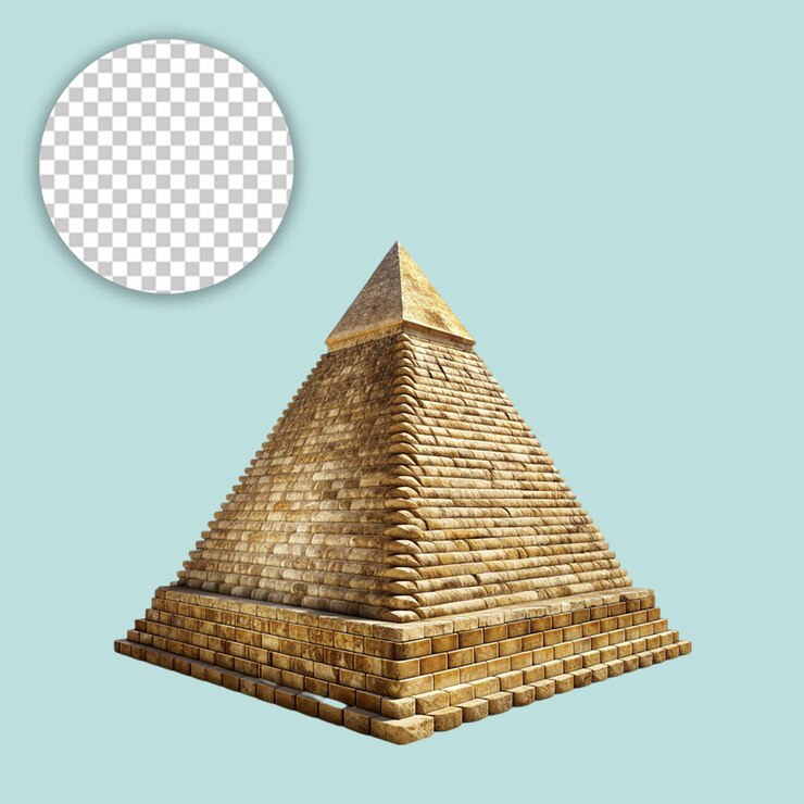 PSD el logotipo vectorial de la gran pirámide de giza en un fondo transparente