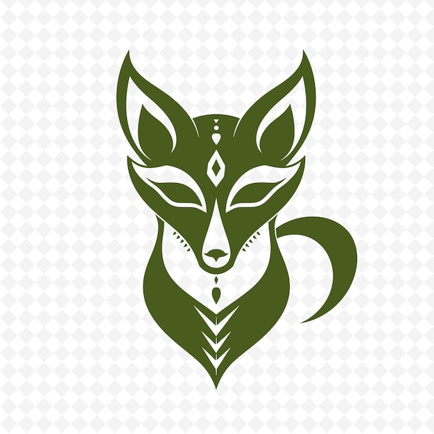 un logotipo verde y blanco de un lobo con un patrón en él