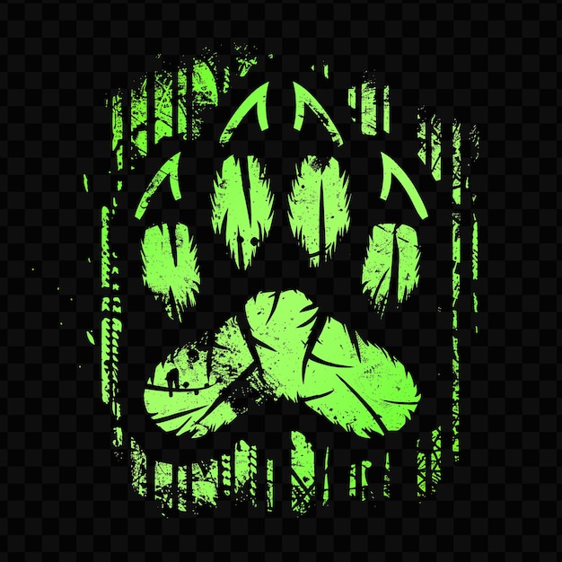 PSD el logotipo verde del monstruo sobre un fondo negro